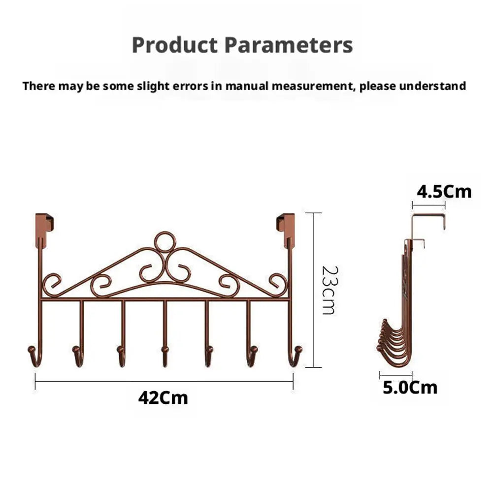 Over the Door Storage Organizer Hanger Clothes Hooks behind the Door Wall Hanger Hooks No Punch Coat Rack Home Storage Door Hook