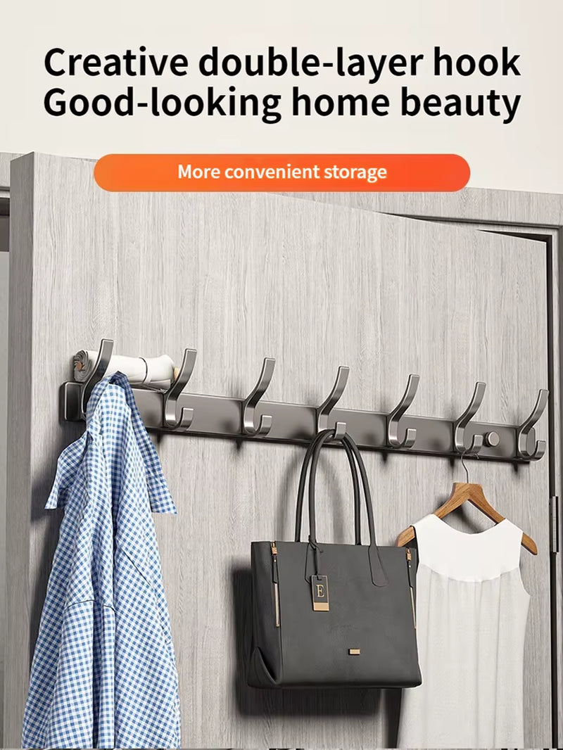 Punch-Free Door behind Hook Storage Wall Hanging Clothes Hanger Coat Hook No Drill Hanger Bedroom Organizer Storage Kitchen Acce