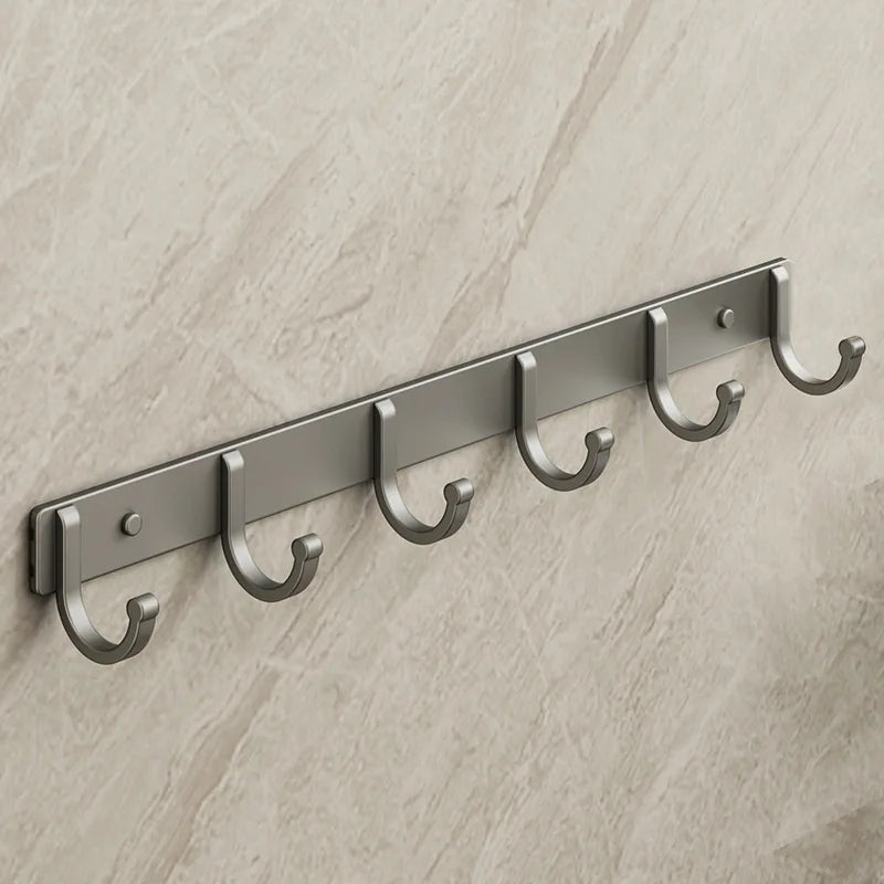 Modern Minimalist Kitchen Space Aluminum Coater Hook Hook Wardrobe Wall Mounted Row Hook Hook Clothes Coat Hook Bathroom