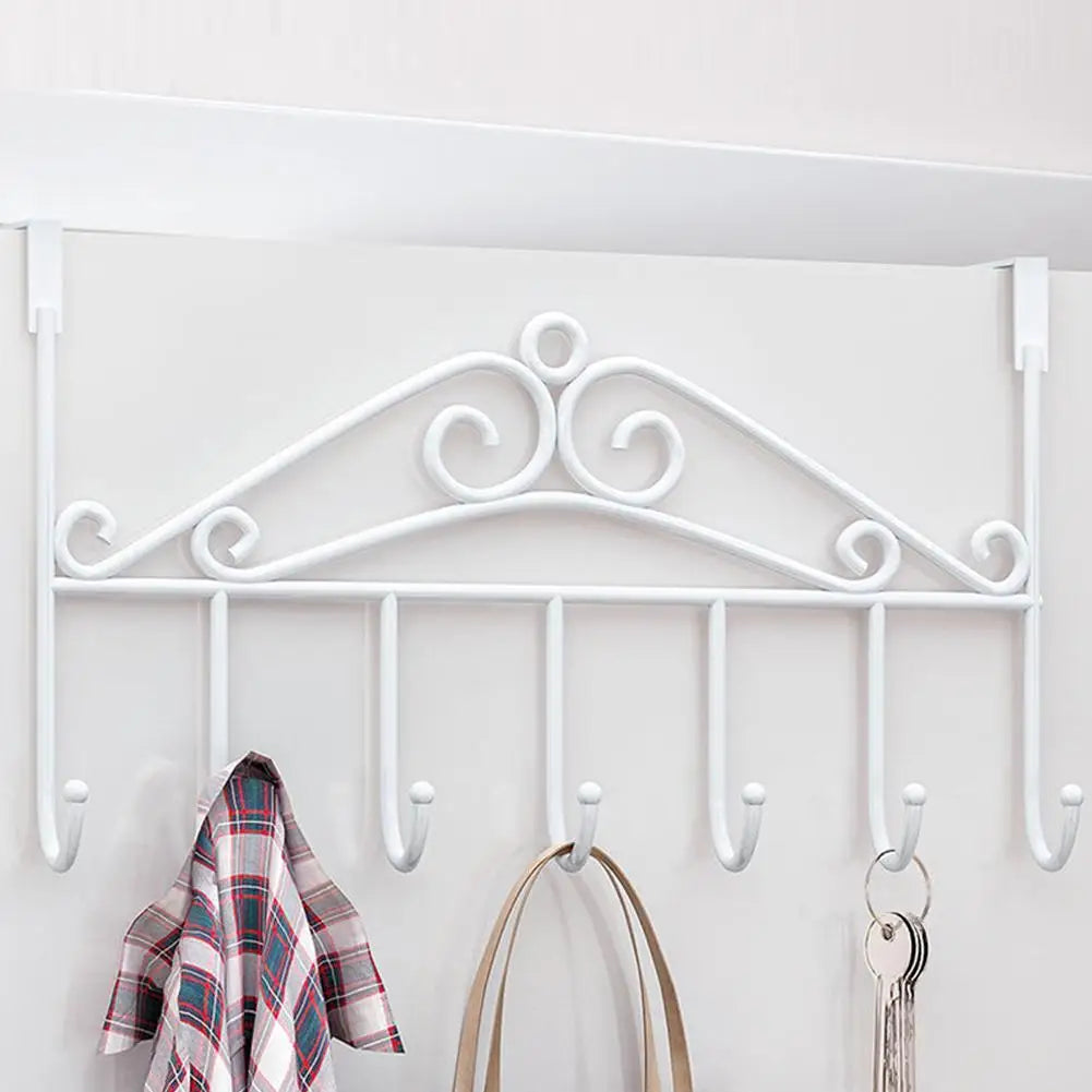 Over the Door Storage Organizer Hanger Clothes Hooks behind the Door Wall Hanger Hooks No Punch Coat Rack Home Storage Door Hook