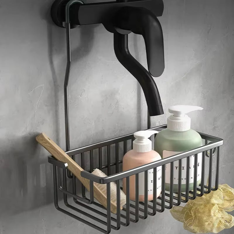 Aluminium Bathroom Shelf without Drilling, Shower Shelf Shelves Shampoo Holder, Basket Storage Organizer Bathroom Accessories