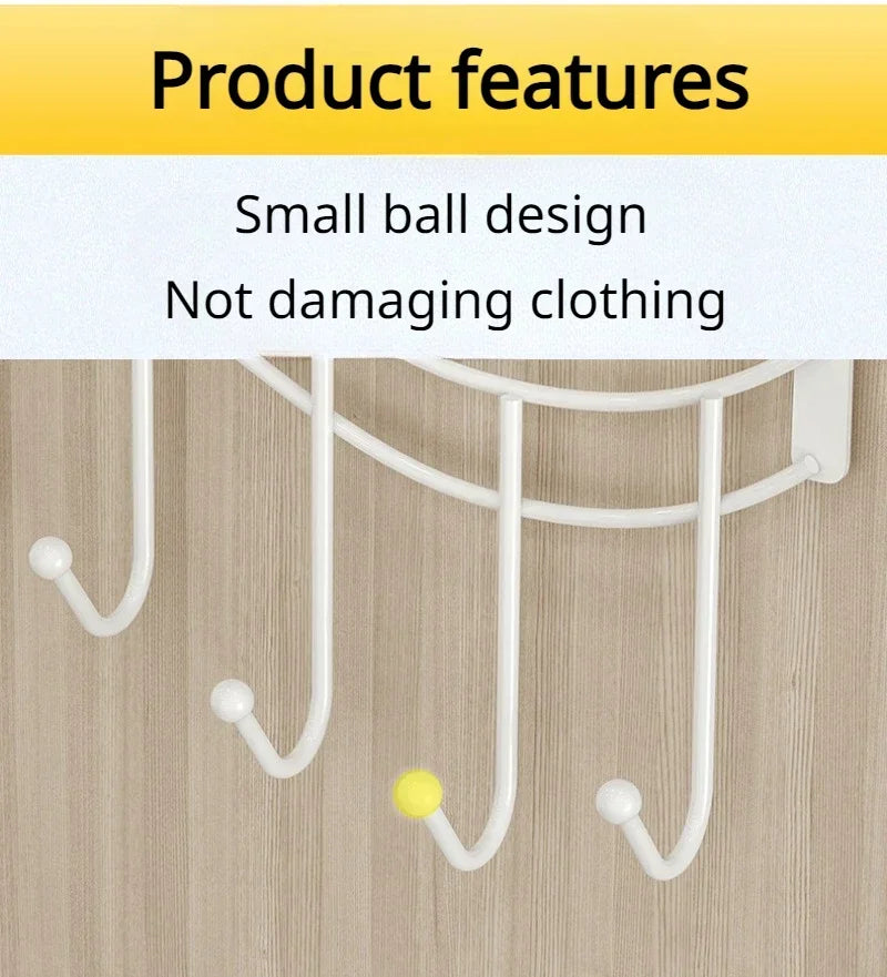 YYMSF Heart-Shaped Door Hooks Punch-Free Hanging Clothes Storage Rack Bedroom Kitchen Bathroom Organizer