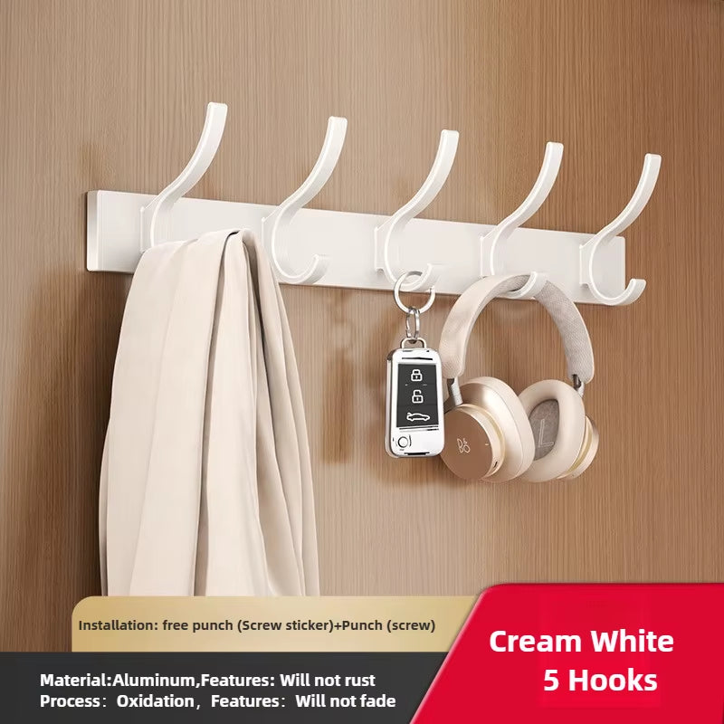 Black White Folding Robe Hooks Towel Hanger Nail Wall Rack Hooks Coat Clothes Holder for Bathroom Kitchen Accessories