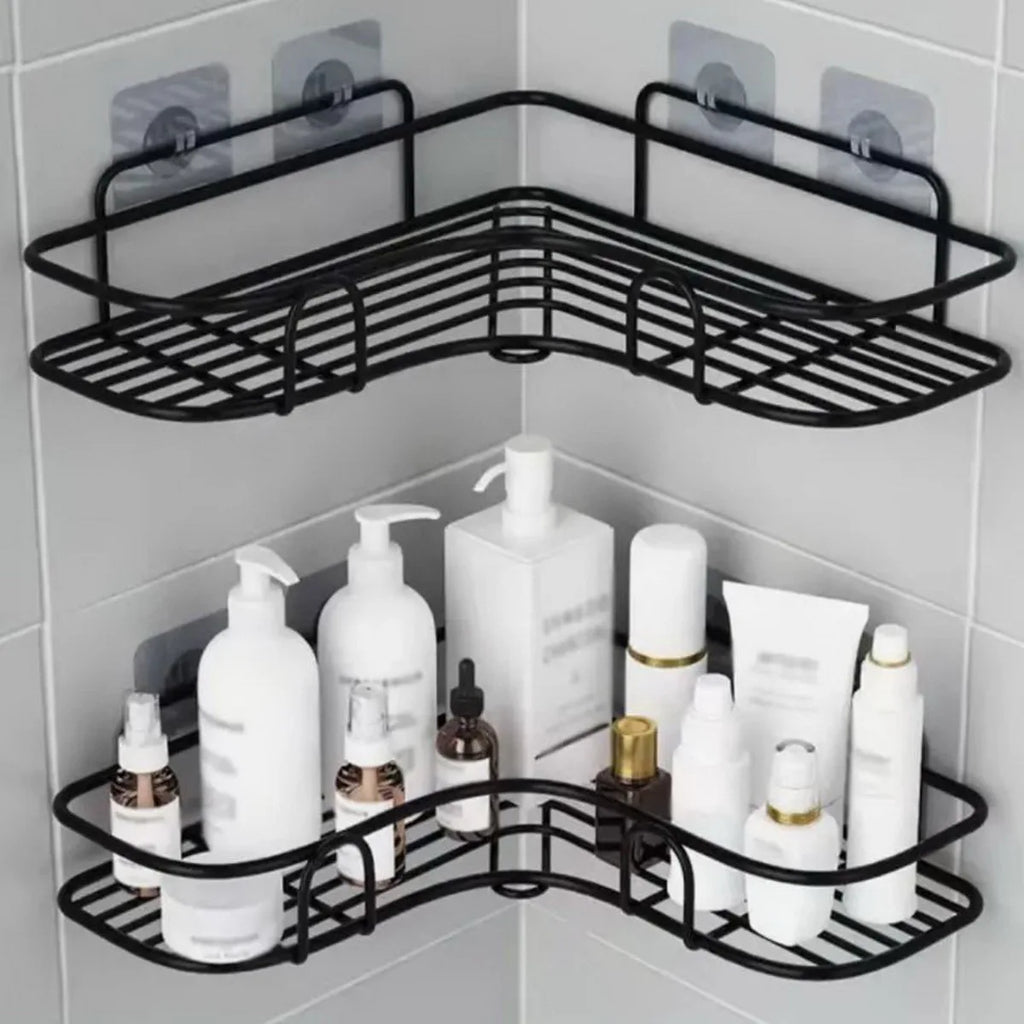 Transform Your Bathroom with Our Stylish Wall-Mounted Triangle Shower Caddy - No Drilling Required!