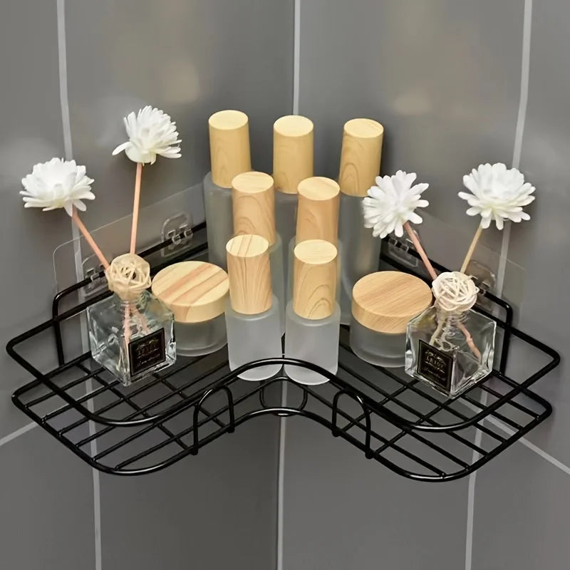 Transform Your Bathroom with Our Stylish Wall-Mounted Triangle Shower Caddy - No Drilling Required!
