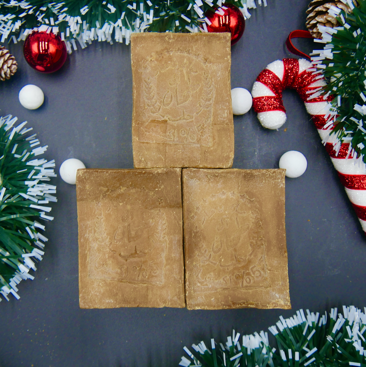 3 Stück, Original-Aleppo-Seife, 5% Lorbeeröl, 95% Olivenöl, ca.600g, VEGAN, Handgemacht