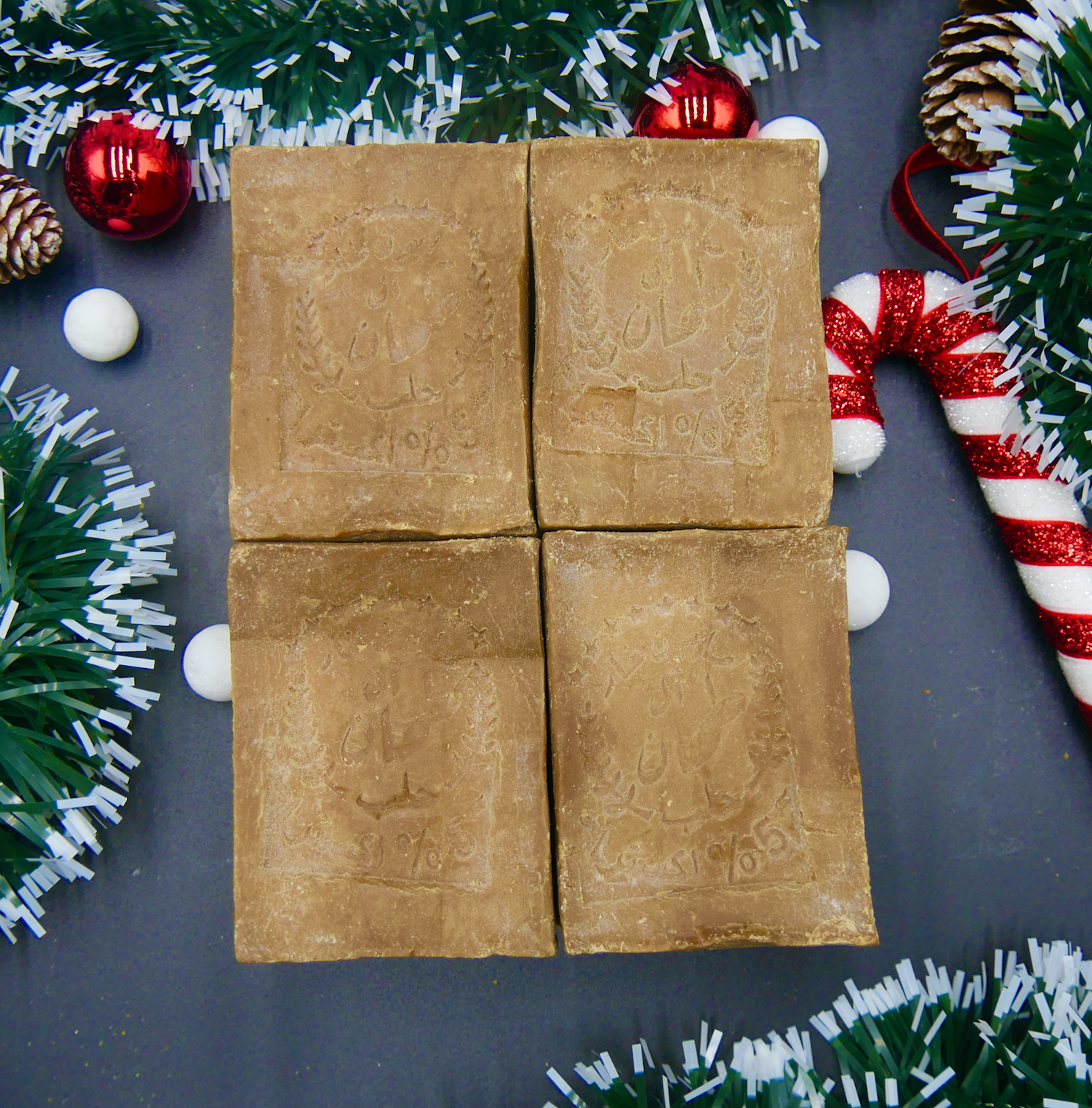 4 Stück, Original-Aleppo-Seife, 5% Lorbeeröl, 95% Olivenöl, ca.800g, VEGAN, Handgemacht