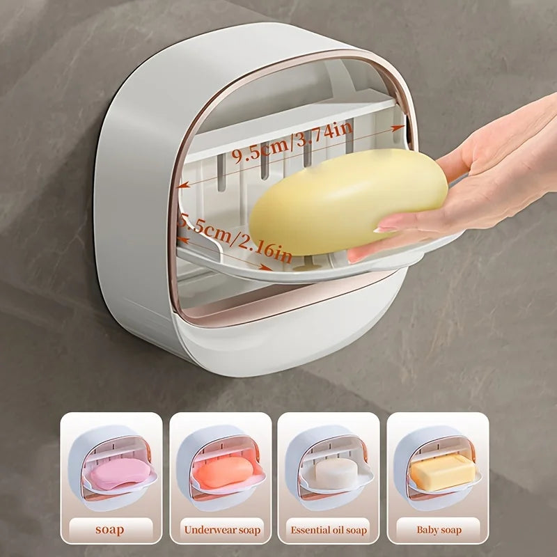 Elevate Your Bathroom with Our Stylish Wall-Mounted Soap Box - Keep Soap Dry and Accessible!