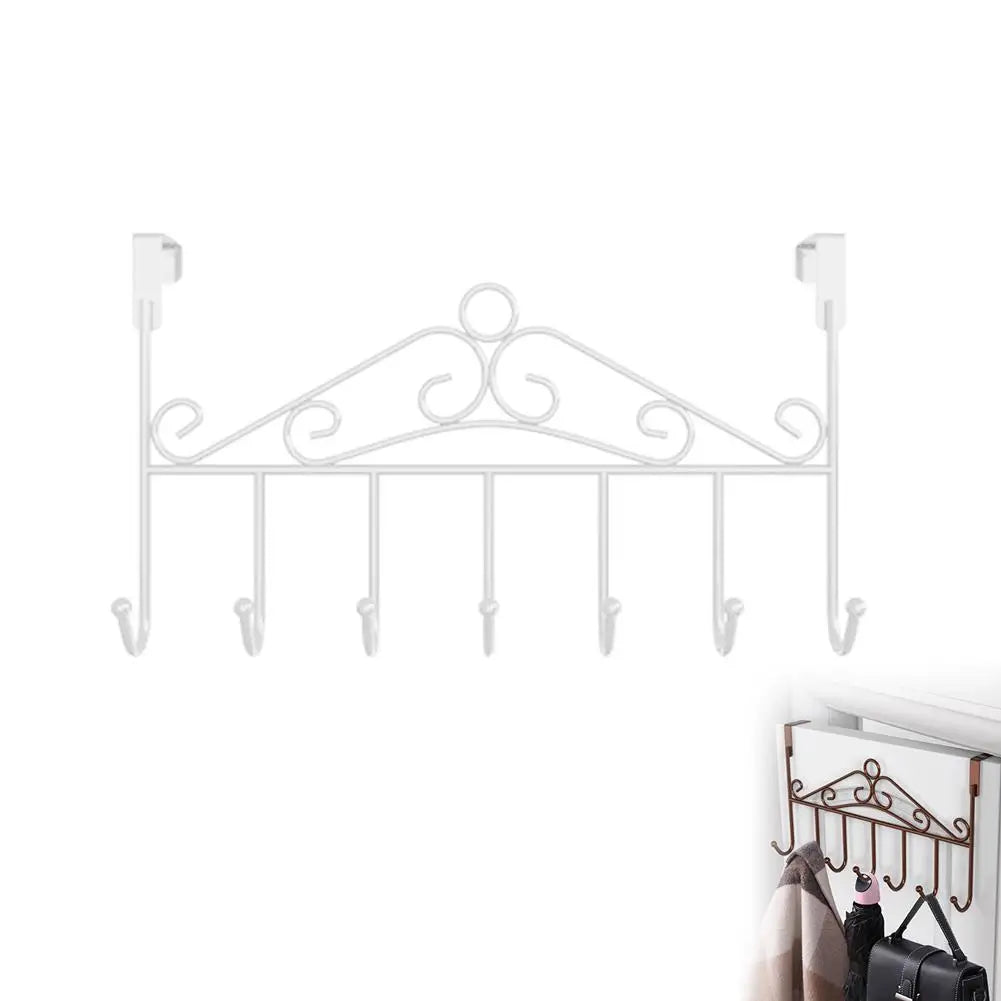 Over the Door Storage Organizer Hanger Clothes Hooks behind the Door Wall Hanger Hooks No Punch Coat Rack Home Storage Door Hook