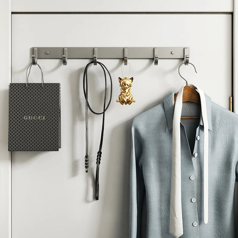 Modern Minimalist Kitchen Space Aluminum Coater Hook Hook Wardrobe Wall Mounted Row Hook Hook Clothes Coat Hook Bathroom