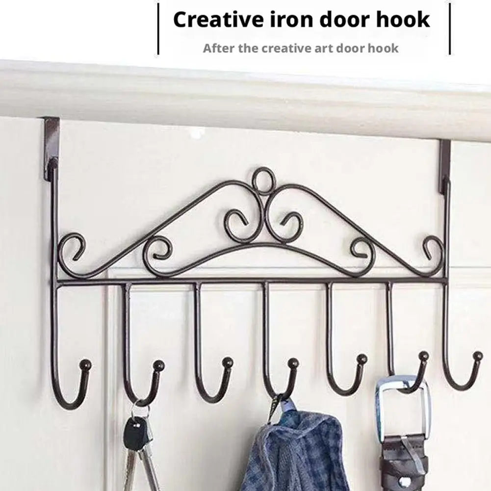 Over the Door Storage Organizer Hanger Clothes Hooks behind the Door Wall Hanger Hooks No Punch Coat Rack Home Storage Door Hook